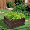 Costway 2 Pcs 48.5'' Raised Garden Bed Square Plant Box Planter Flower Vegetable Brown - 2 of 4