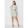 Slickblue Ruched Long Sleeve Matching Top & Skirt Set – Fashionable & Flattering Fit for Women, Black, Dusty Mint - 2 of 4