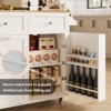ELECWISH Kitchen Island with Drop Leaf - 2 Storage Drawers, Trash Cabinet, Spice Racks & Locking Wheels - 3 of 4