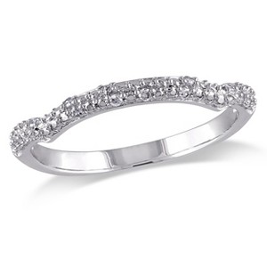 EVERLY JEWELRY | Sterling Silver Diamond Accent Curve Anniversary Band - 1 of 3