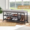 Shoe Rack, Bamboo Shoe Bench with Cushioned Padded Seat, Shoe Organizer with Storage for Entryway, Hallway, Bedroom,Living Room - 4 of 4