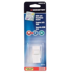 Monster JHIU 140242-00 USB Keystone Insert, White - 1 of 1