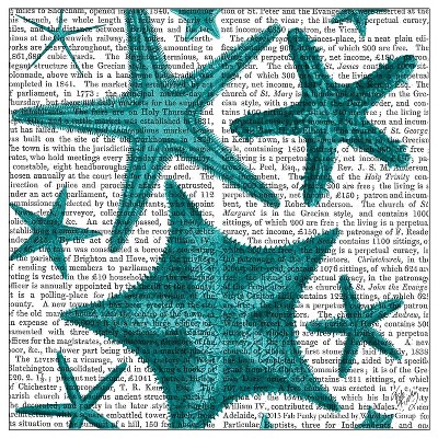 Thirstystone Fishing Lines Coasters Set of 4 - Blue Green Starfish