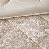 Sapphtopaz Blush Crushed Velvet Comforter Set Duvet Cover Set, Diamond Quilted Bedding Set with Throw Pillows, Machine Washable - 4 of 4