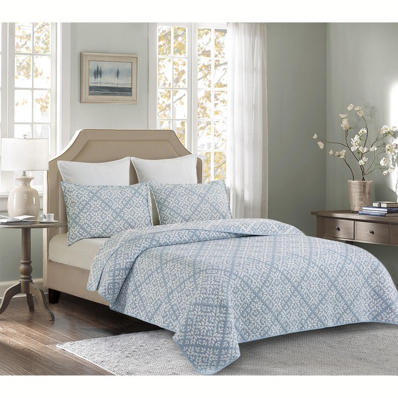 C&F Home Leaves Jacquard Cotton Cover Quilt Set  - Reversible and Machine Washable, 1 of 7