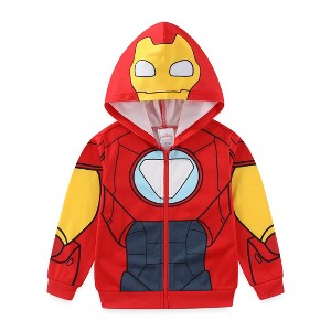 Marvel Iron Man And His Awesome Friends Boys Full Zip Up Hoodie For Toddler And Big Kids - Size 2T - 1 of 4