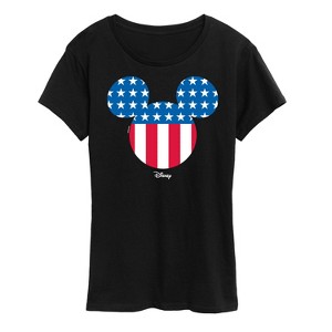 Women's - Disney - Mickey Silhouette American Flag Short Sleeve Graphic T-Shirt - 1 of 4