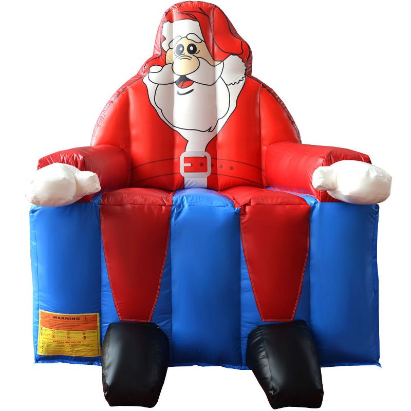 Costway Inflatable Santa Claus Water Park Castle Jumper Christmas Bounce House Without Blower, 2 of 8