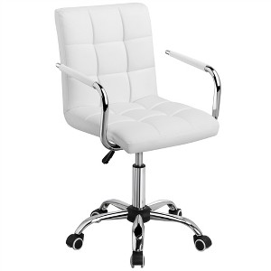 Yaheetech Modern Office Chair Height Adjustable Swivel Chair Mid Back PU Leather Chair - 1 of 4