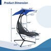 Hanging Chaise Lounger with Removable Canopy, Outdoor Swing Chair with Built-in Pillow, Hanging Curved Chaise Lounge Chair - 3 of 4
