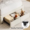 Twin Bed Frames, Velvet Upholstered Platform Bed Frame with Headboard and Strong Wooden Slats, No Box Spring Needed/Noise-Free/Easy Assembly, Pink - 4 of 4