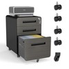Yukimo 23"H Lockable Mobile File Cabinet - Fully Assembled All-Steel with Casters, Wide Drawers for A4/Letter Files, Black (Home/Office) - 3 of 4