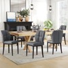 Bekrvio Mid Century Modern Dining Chairs, Upholstered Leather Armless Chairs with Checkered Pattern Back, for Kitchen & Dining Room - 2 of 4