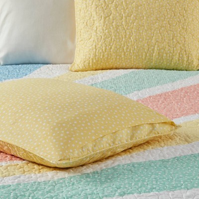 Full Yellow Rainbow Sunburst Reversible Cotton Coverlet Set