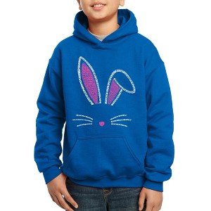 LA Pop Art Boy's Word Art Hooded Sweatshirt - Bunny Ears - 1 of 4