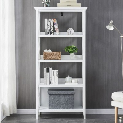 4 Tier Bookshelf, Bookcase Shelf Storage Organizer, Open Display Storage Book Shelves, Modern Book Shelf For Study Living Room Home Office