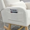 Fabric High Back Rocking Armchair with Lumbar Pillow and Side Pockets - 3 of 4