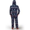 SYNCFUN Adults Christmas Hooded Pajamas, Women / Men Loose Christmas Pajamas, Nordic Print Pattern Holiday Jumpsuits - 4 of 4
