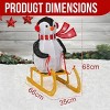 SEVOBAL Inflatable Holiday Decorations 2.2FT Penguin Riding Sleigh Christmas Decorations, Pre-lit Holiday Decor, Multicolored, 26"*13.8"*26.8" - 3 of 4