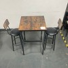PAGED Round Bar Stool Set of 2 with Bar Table, Upholstered Bar Chairs with PU Soft Seat and Wooden Backrest for Home Pub - 4 of 4
