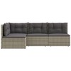 vidaXL Patio Lounge Set - 4 Piece Outdoor Furniture Set with Adjustable Seats and Cushions, Durable Powder-Coated Steel Frame - 4 of 4