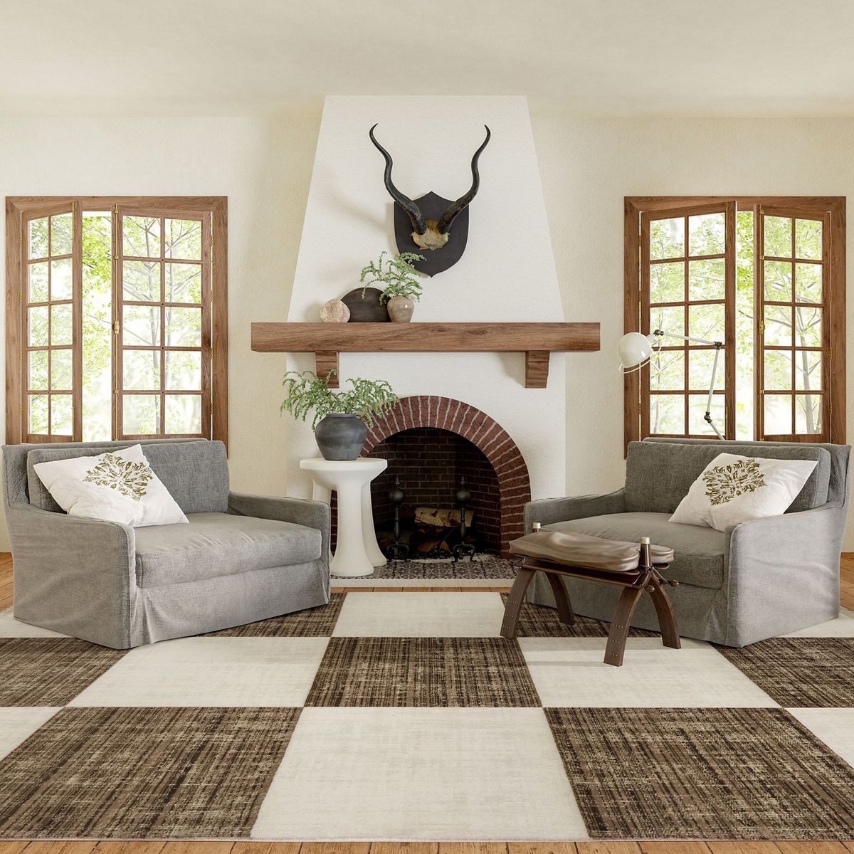 Nuloom Aspen Checkerboard Fringed Area Rug - thumbnail 2