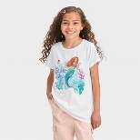 Girls' Disney The Little Mermaid Ocean of Dreams Short Sleeve Graphic T-Shirt - White