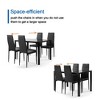 HTUTWOO 5-Piece Glass Dining Table Set, Tempered Glass Top Table with 4 Faux Leather Chairs, Compact Design for Kitchen and Living Room - 3 of 4
