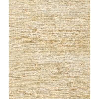 Natural Hand-Knotted Wool and Cotton Rug, 5x8