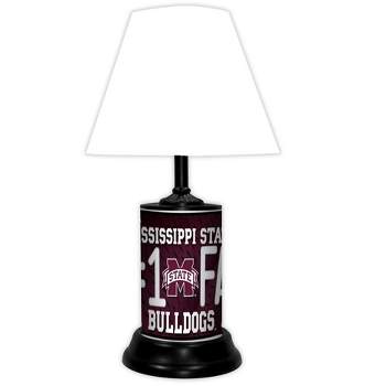NCAA 18-inch Desk/Table Lamp with Shade, #1 Fan with Team Logo, Mississippi State Bulldogs