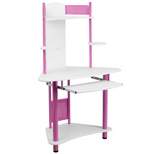 Corner Computer Desk with Hutch Pink - Flash Furniture