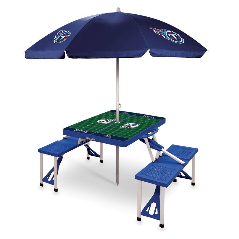 NFL Tennessee Titans Portable Folding Table with Seats and Umbrella, 1 of 5