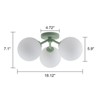 LLHZSY 18 1/10" 3-Light Modern Semi Flush Mount Ceiling Lights With Milky White Glass Globe Shade-Green - 3 of 4
