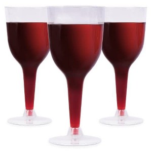 Prestee 24 Stemmed Disposable Wine Glasses for Parties -10oz Clear - 1 of 4