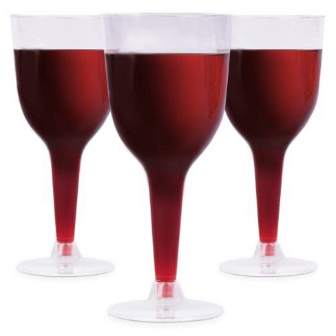 Prestee 24 Stemmed Disposable Wine Glasses for Parties -10oz Clear - image 1 of 4