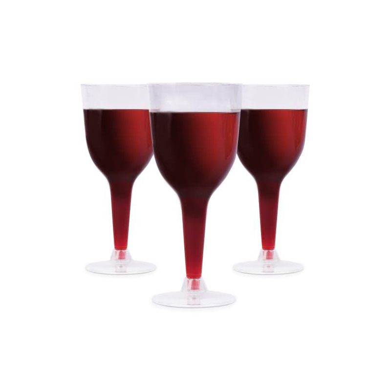 Prestee 24 Stemmed Disposable Wine Glasses for Parties -10oz Clear, 1 of 4