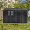 Gulches Metal garden sheds 10ftx8ft outdoor storage sheds Dark-grey with window - 2 of 4