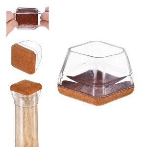 Unique Bargains Hardwood Floor Silicone Pads with Felt Pads Furniture Leg Covers for Chair - 1 of 4
