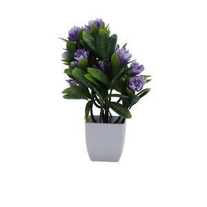 Unique Bargains Artificial Plants Water Lily Plastic Purple 3.74"x3.74"x10.63" 1 Pc - 1 of 4