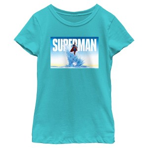 Girls Superman Fortress of Solitude Hero Pose T Shirt - 1 of 4