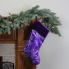 Northlight 20" Purple and Silver Glittered Floral Christmas Stocking with Shadow Velveteen Cuff - image 2 of 4