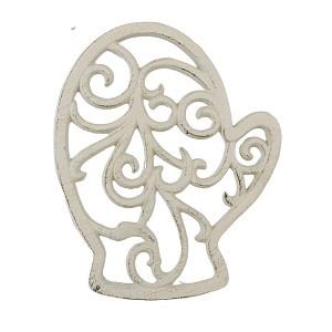 Transpac 0.75 In Cast Iron Christmas Trivet Painted Filigree Trivets - 1 of 3