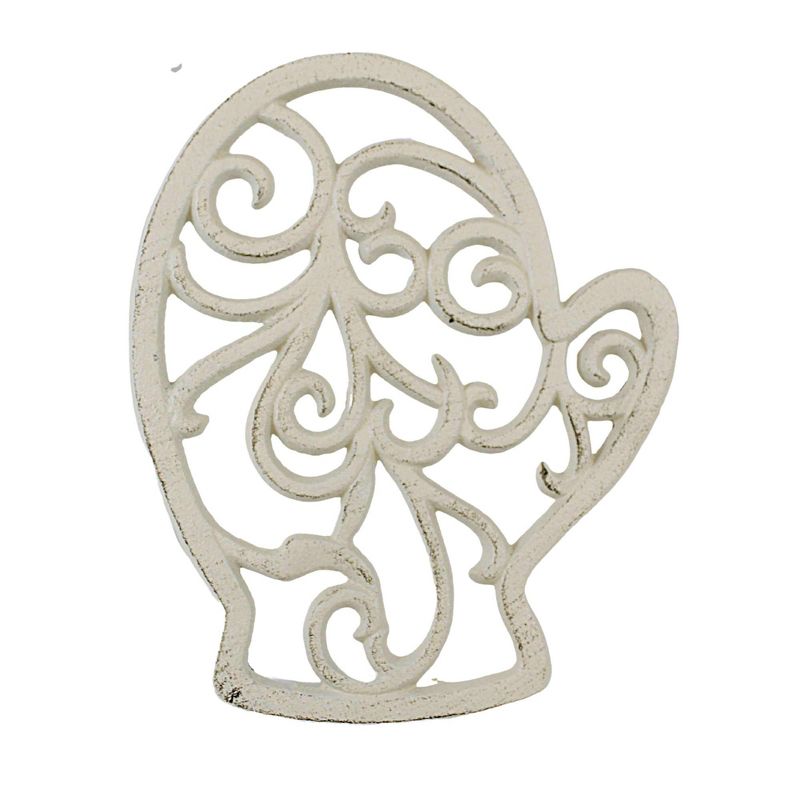 Transpac 0.75 In Cast Iron Christmas Trivet Painted Filigree Trivets, 1 of 4