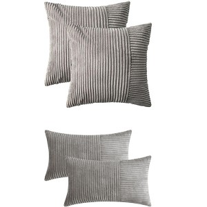 REGALWOVEN 4 Pcs Modern Strip Decorative Throw Pillow Covers for Couch Bed Living Room - 1 of 4
