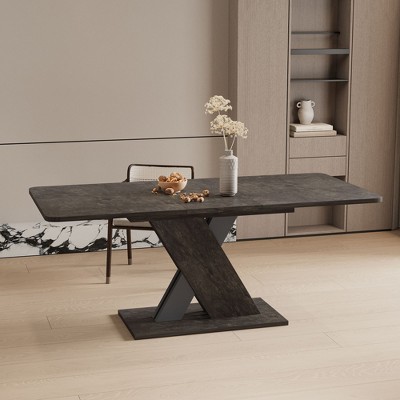 NicBex Dining Table 39" Modern Rectangular Counter Height Wooden Dining Table Faux Marble Top for Dining Room