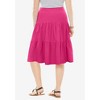Woman Within Plus Size Elastic-Waist Knit Tiered Skirt - 3 of 4