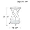 Studio 55D Page 29 1/2" High Glass and Chrome Rolling Serving Bar Cart - 4 of 4