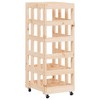 vidaXL Log Holder with Wheels 15.7 in.x19.3 in.x43.3 in. Solid Wood Pine - 4 of 4