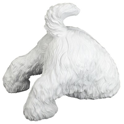 White Resin Highland Terrier Digging Dog Statue