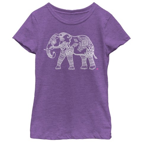 CHIN UP Apparel Girl's CHIN UP Zen Elephant T-Shirt - Purple Berry - Small